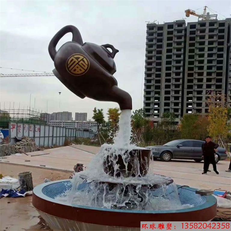 福壺流水噴泉天壺雕塑，懸空天壺雕塑