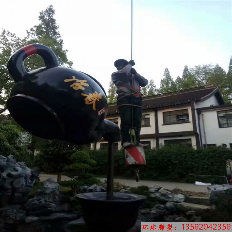 江蘇揚(yáng)州冶春茶社天壺雕塑案例7