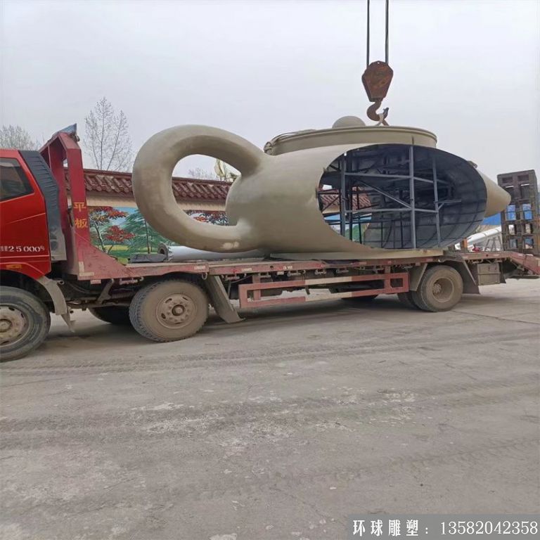 不銹鋼大型天壺裝車圖片 大型流水壺分體安裝