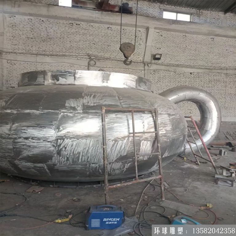 不銹鋼懸空天壺車間圖片 制作步驟天壺景觀